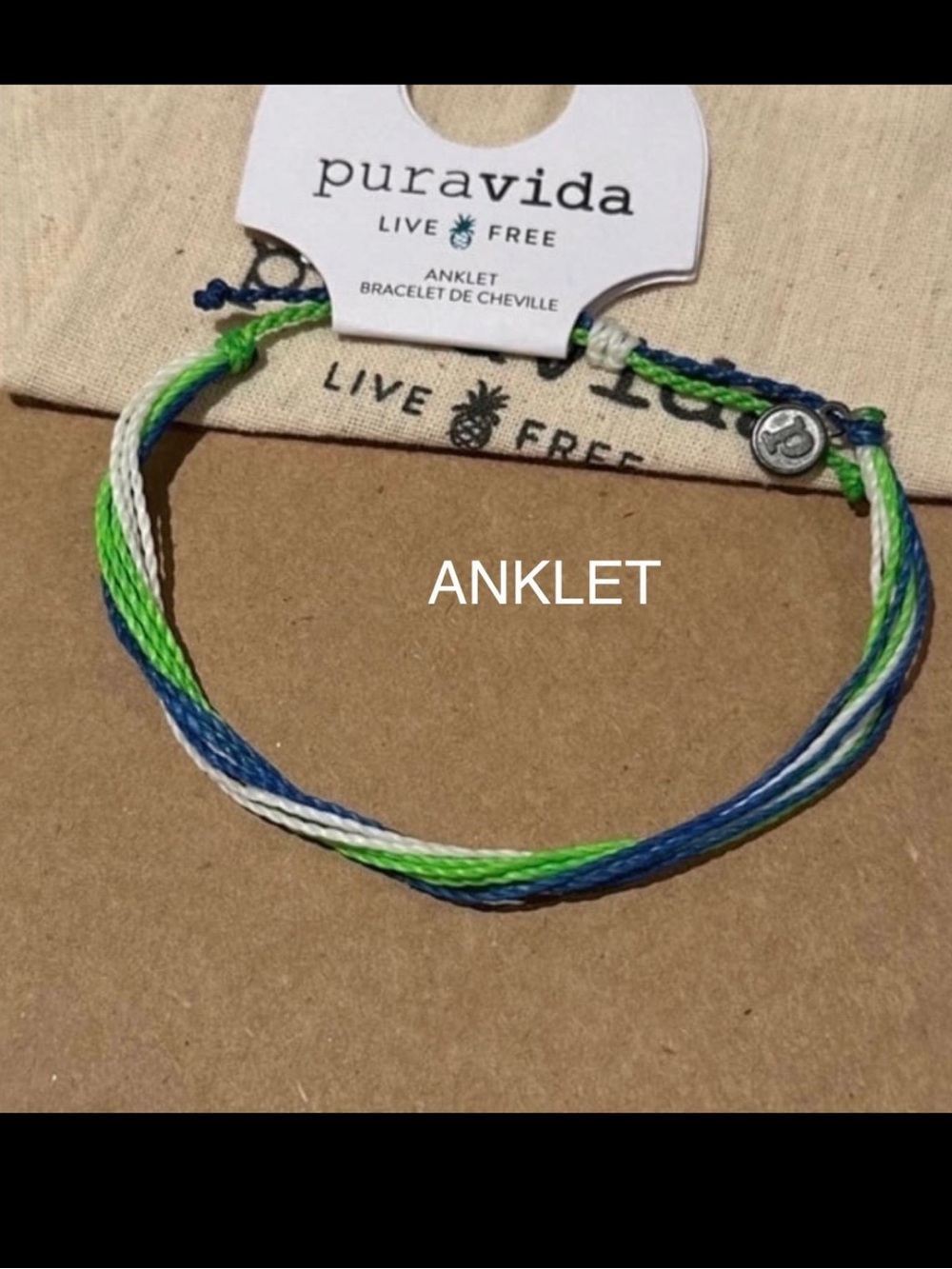 PURA VIDA Anklet Glow with the Flow NEW! Adjustable. Unisex